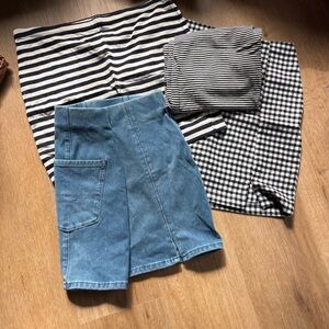 Stylish Skirt Collection - Denim, Stripes, and Checks